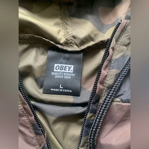 Obey  Propaganda Nylon Hooded Pullover Jacket ASOS - Picture 11 of 16